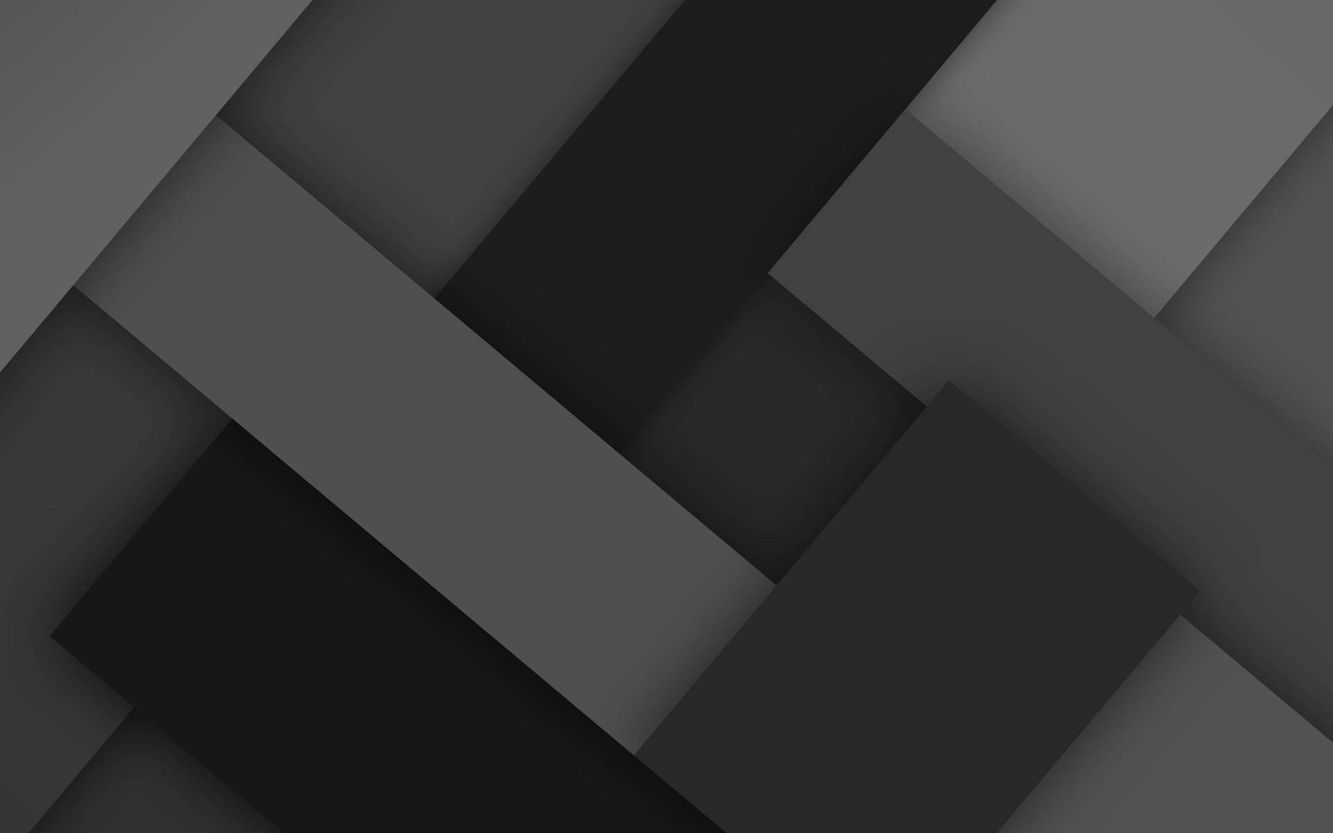 Android Material Design 桌布 壁紙 — 抽象幾何圖案壁紙，以深灰色和黑色重疊的矩形面板營造出現代簡約的構圖。