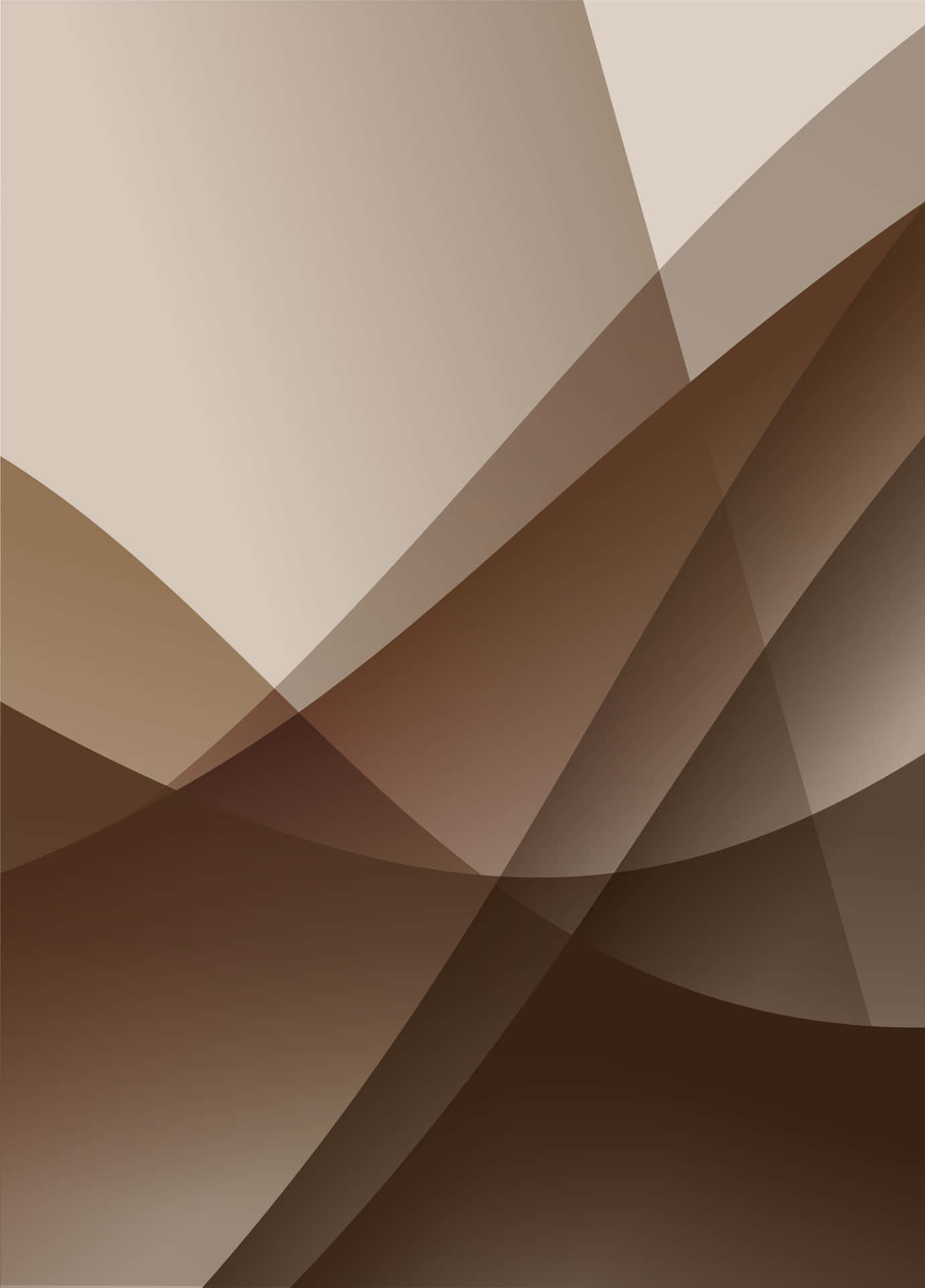 Brown Light Abstract 壁紙 — 抽象幾何圖案壁紙，帶有流動的棕米色漸變和柔軟重疊的形狀。