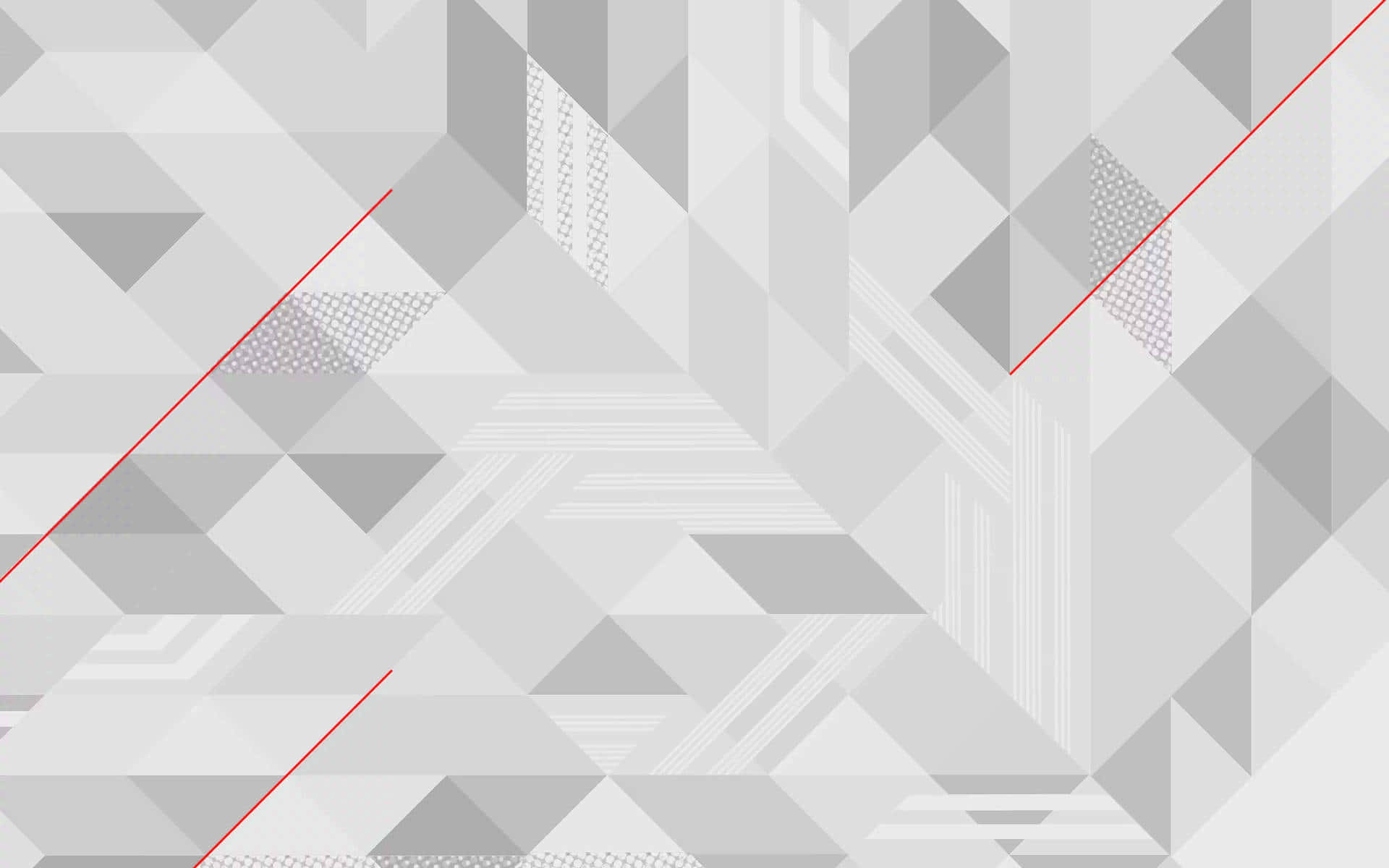 Cool Abstract 桌布 壁紙 — 抽象幾何圖案壁紙，灰色三角形和紅色對角線營造出現代簡約風格。