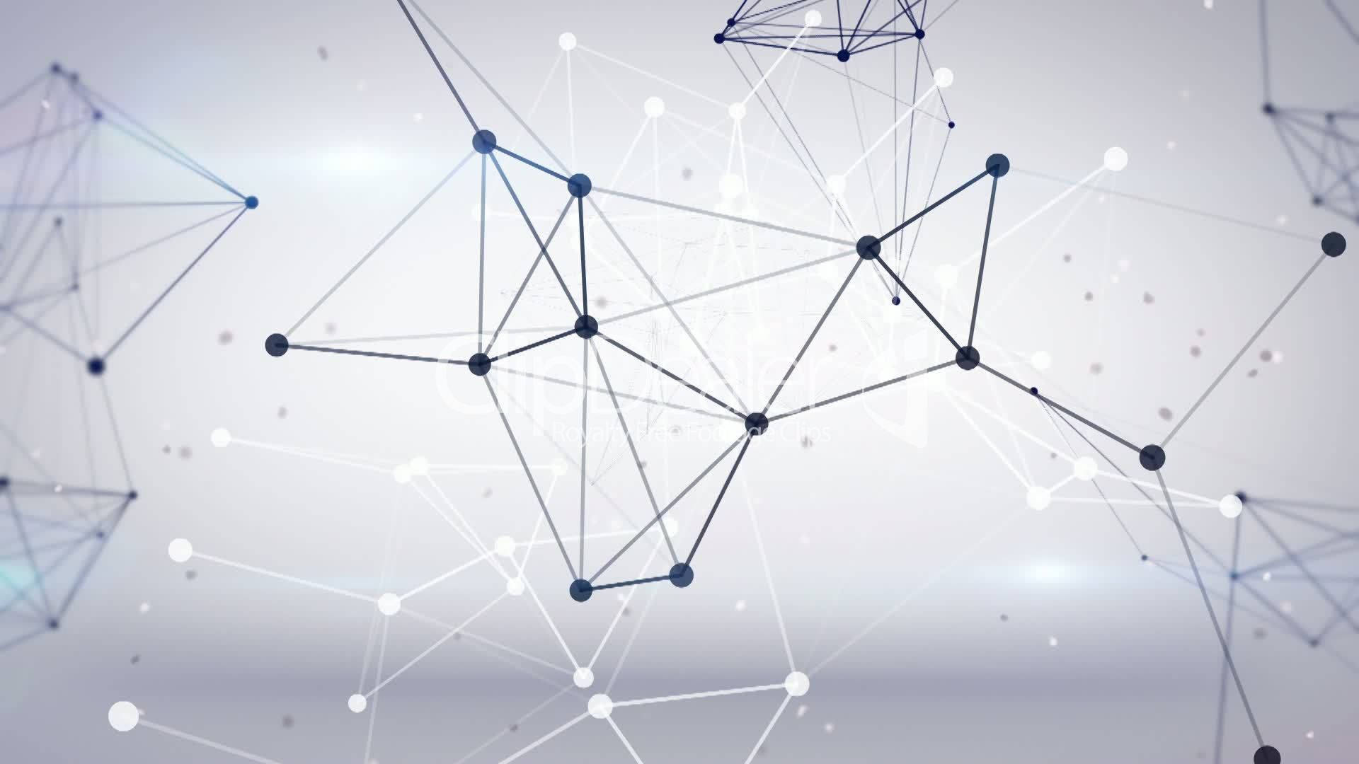 Blockchain 桌布 壁紙 — 抽象數位網絡，由相互連接的點和線組成，漂浮在柔和的漸變背景上。