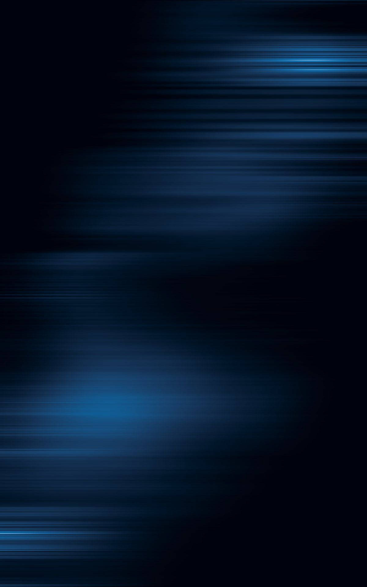iPhone 桌布 壁紙 — 抽象數位藝術作品，在深黑色背景上呈現發光的藍色光條。