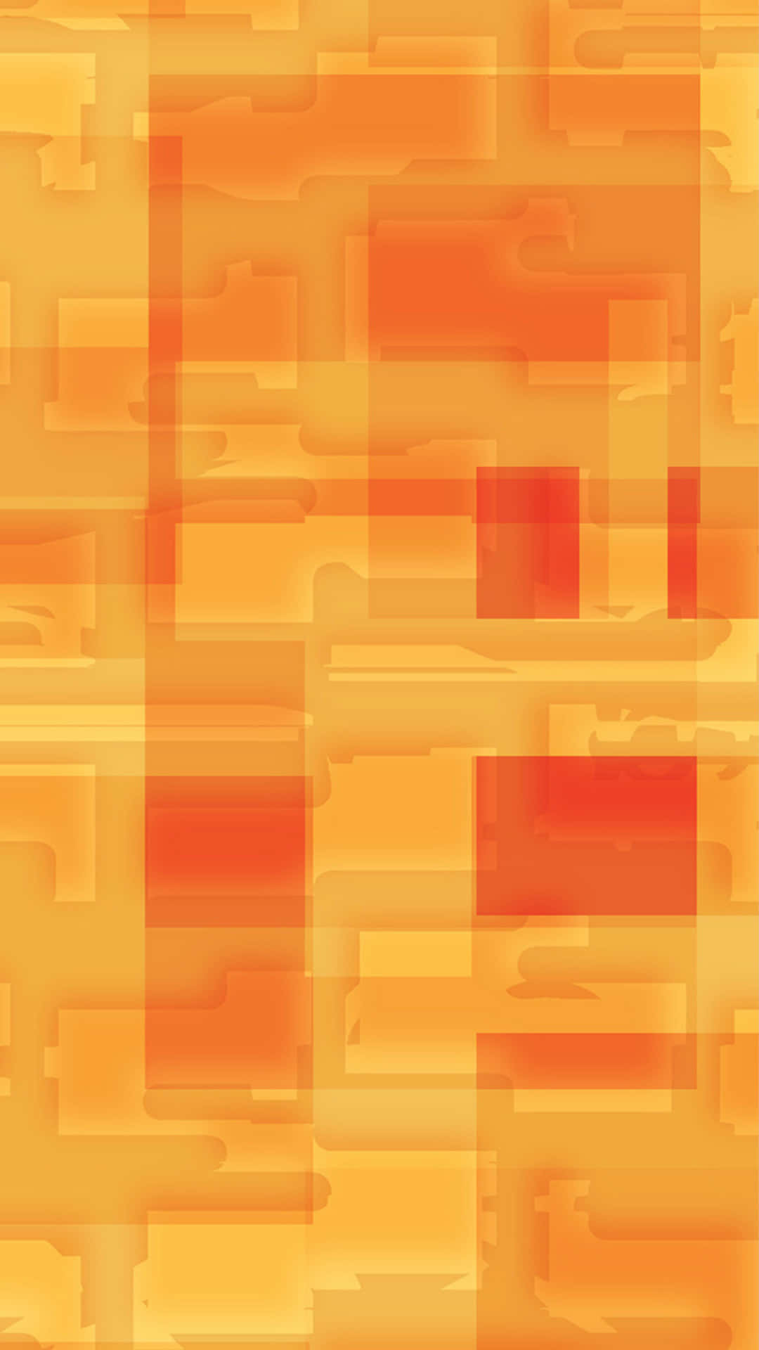 Orange Aesthetic Phone 桌布 壁紙 — 抽象數位藝術作品，採用分層半透明橙色和紅色幾何形狀，營造溫暖發光效果。