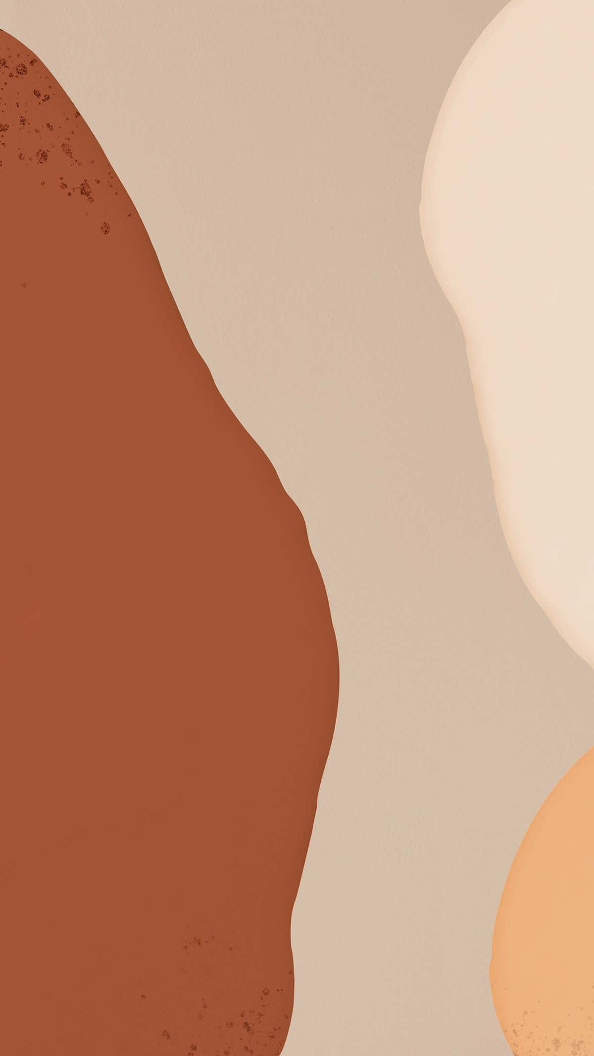 Earth Tones 桌布 壁紙 — 抽象極簡主義壁紙，採用柔和大地色調及有機流動形狀，以陶土色、米色和奶油色呈現。