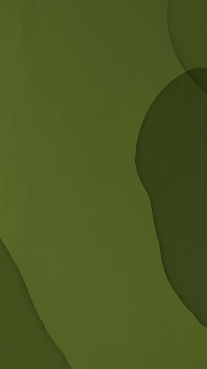 Olive Green 桌布 壁紙 — 抽象極簡壁紙，在紋理背景上呈現分層的橄欖綠有機形狀。