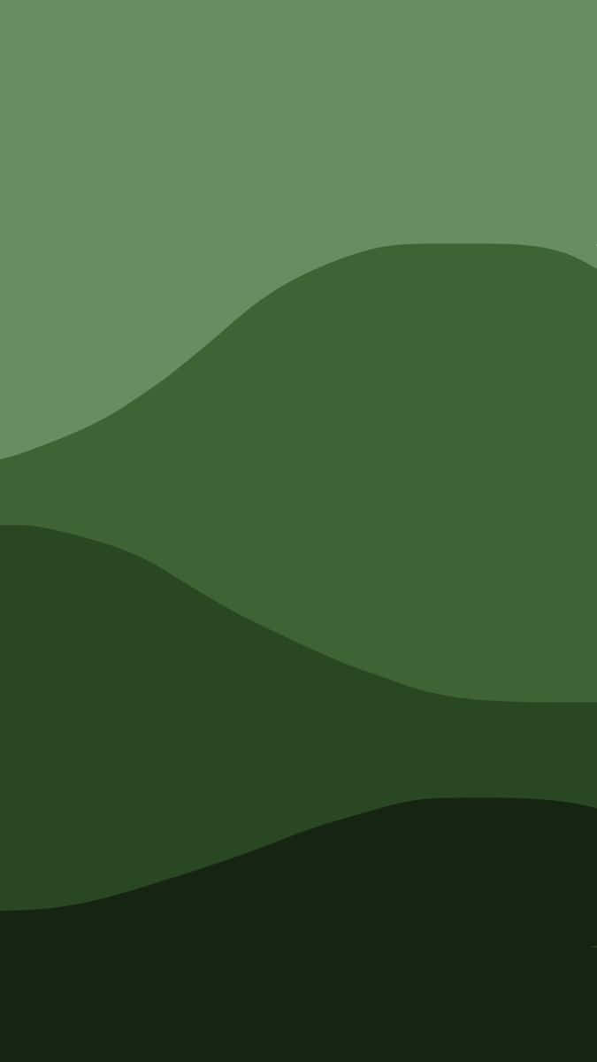 Green Minimalistic 桌布 壁紙 — 抽象極簡風格桌布，流動的綠色漸層宛如風格化的山丘或波浪。