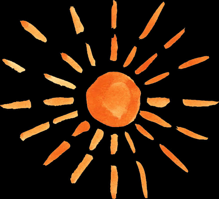 抽象橘色太陽插畫 壁紙