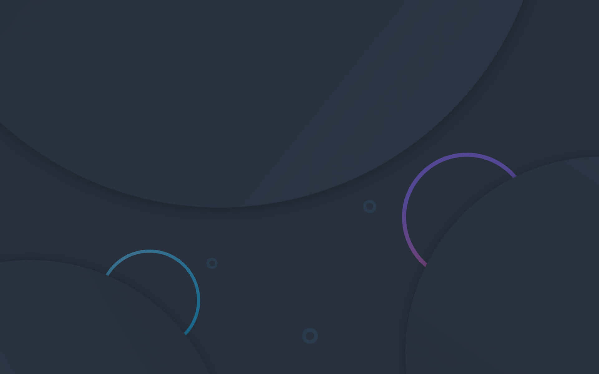 Material Design 桌布 壁紙 — 抽象深色背景，帶有柔和的幾何形狀和微妙的藍紫色弧線輕輕漂浮。