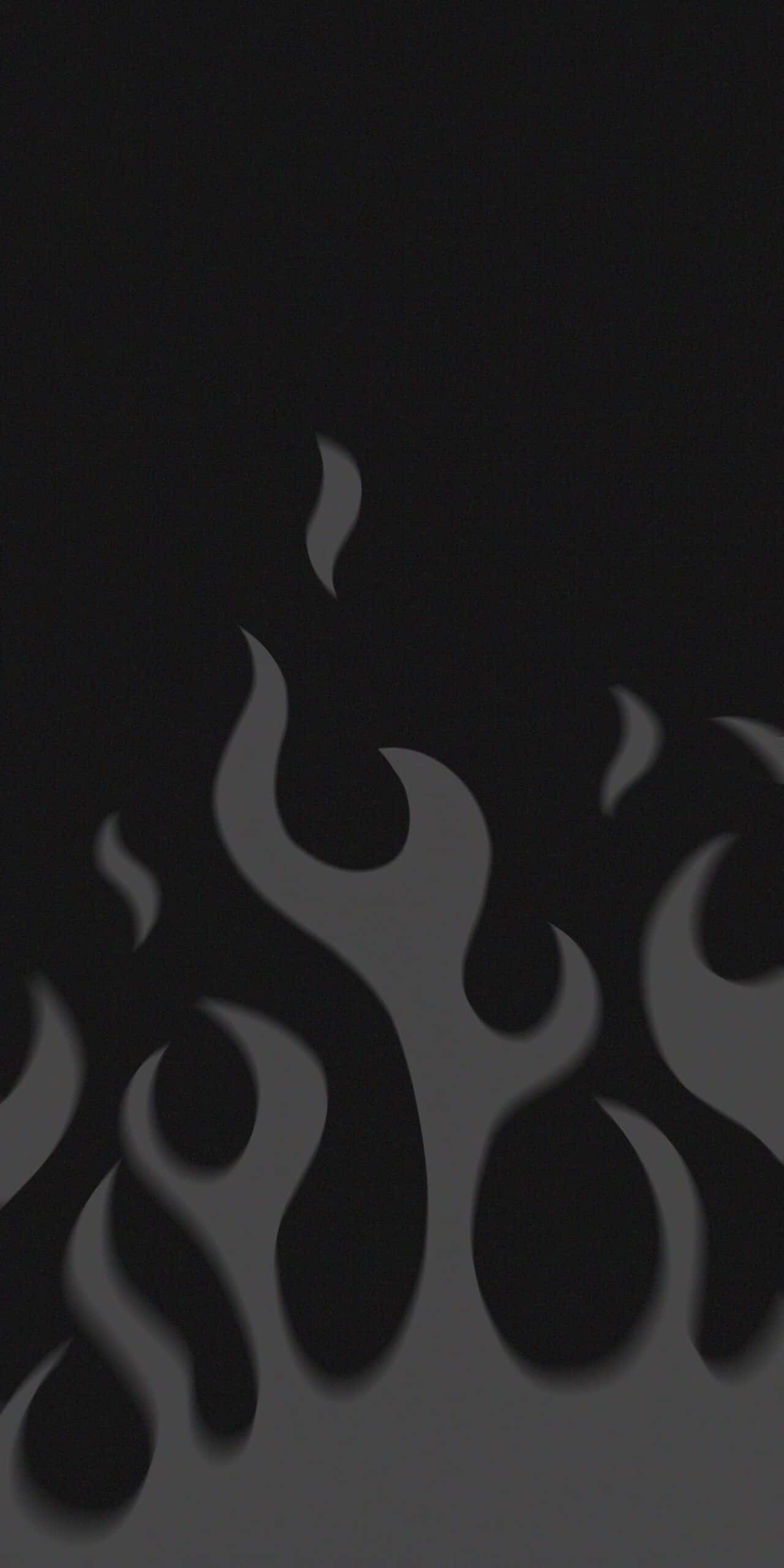 Flame 桌布 壁紙 — 抽象灰色火焰形狀在黑暗背景上以極簡數位藝術風格升起。