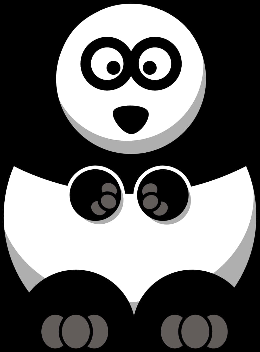 抽象熊貓圖形 壁紙