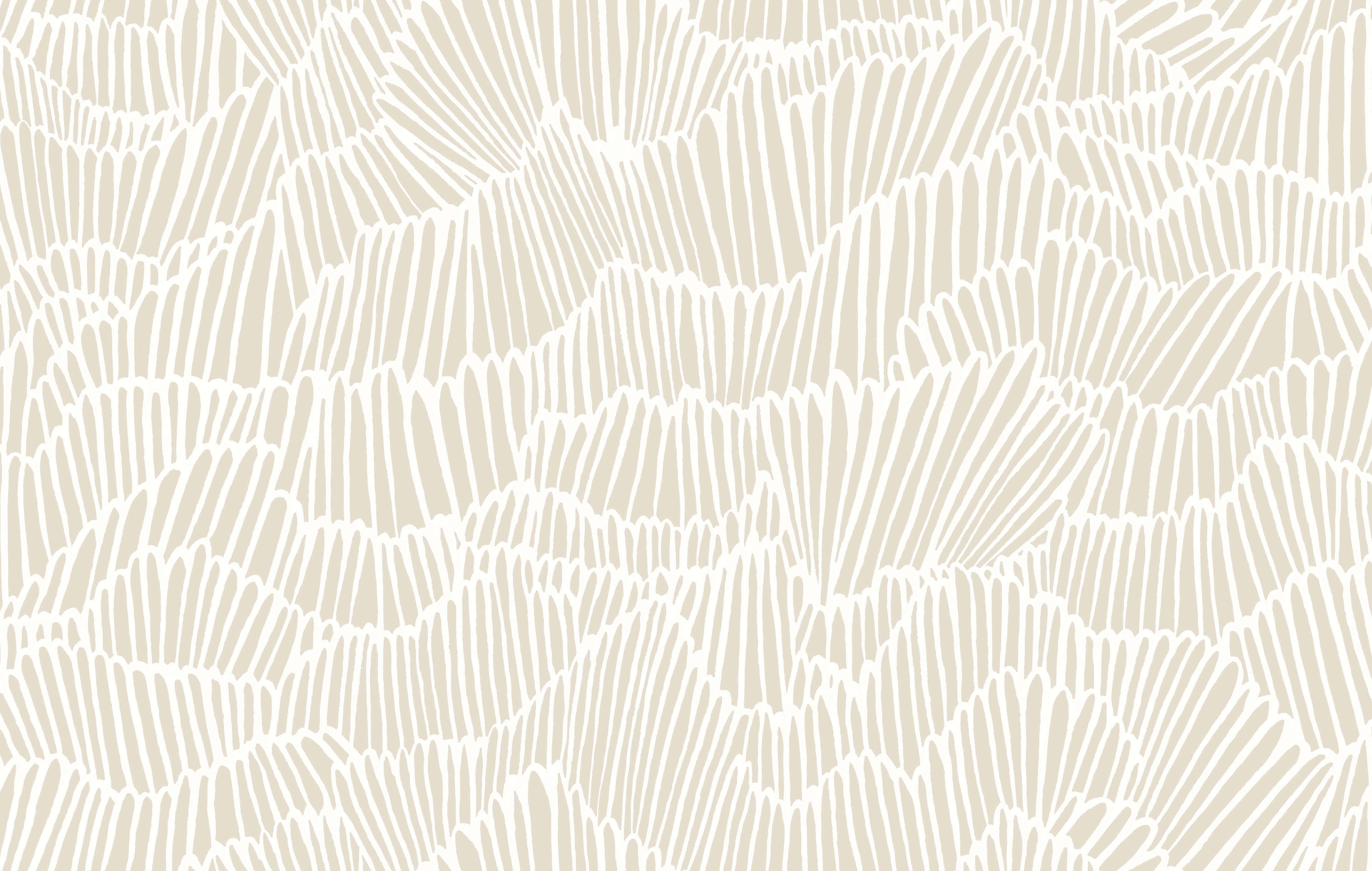 Neutral Colors 桌布 壁紙 — 抽象米色和白色壁紙，帶有流動的有機線條圖案，類似風格化的羽毛或波浪。