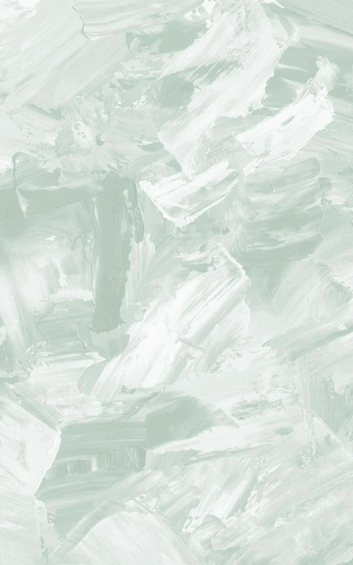 Sage Green Collage 桌布 壁紙 — 抽象紋理壁紙，帶有柔和的薄荷綠和白色筆觸，營造出平靜的藝術背景。