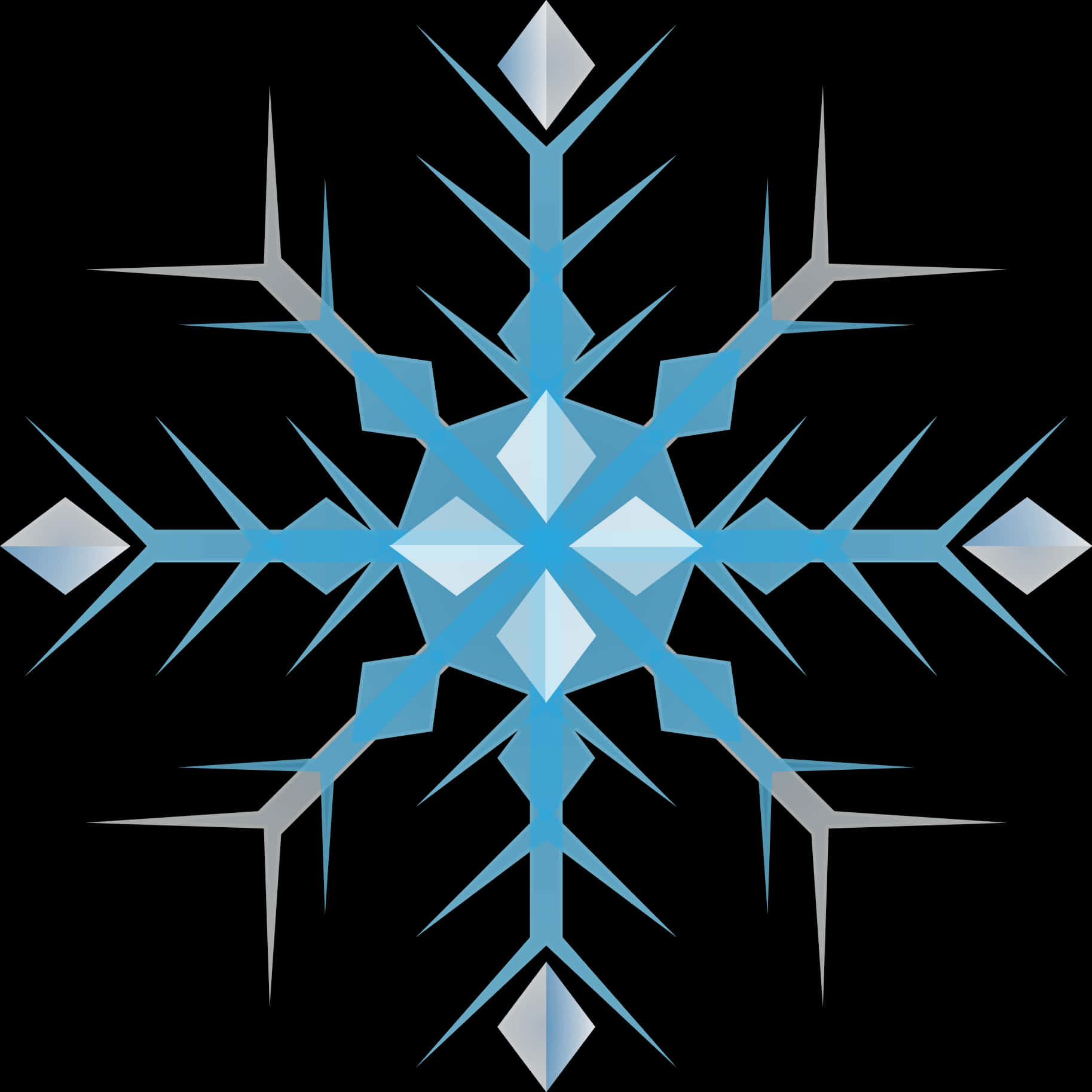 抽象藍色雪花設計 壁紙