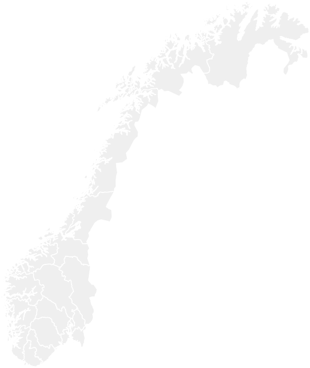 Map 桌布 壁紙 — 挪威複雜海岸線和內部邊界的極簡白色剪影，襯以簡潔的黑色背景。