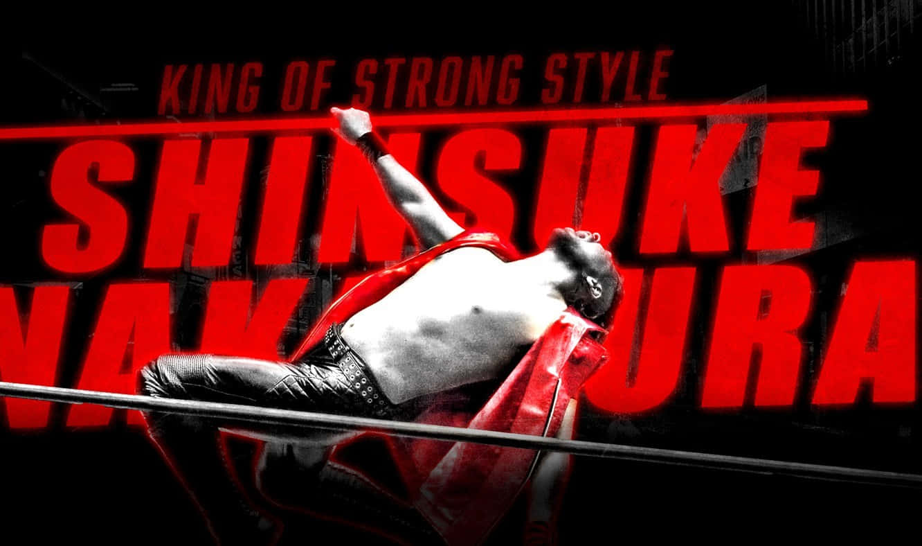 摔角手中邑真輔在擂台上，身後有紅色文字「King of Strong Style」。 — 寬螢幕動態圖片 壁紙