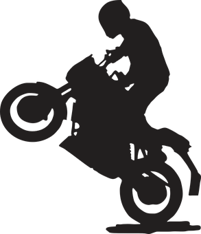 摩托車特技剪影 壁紙