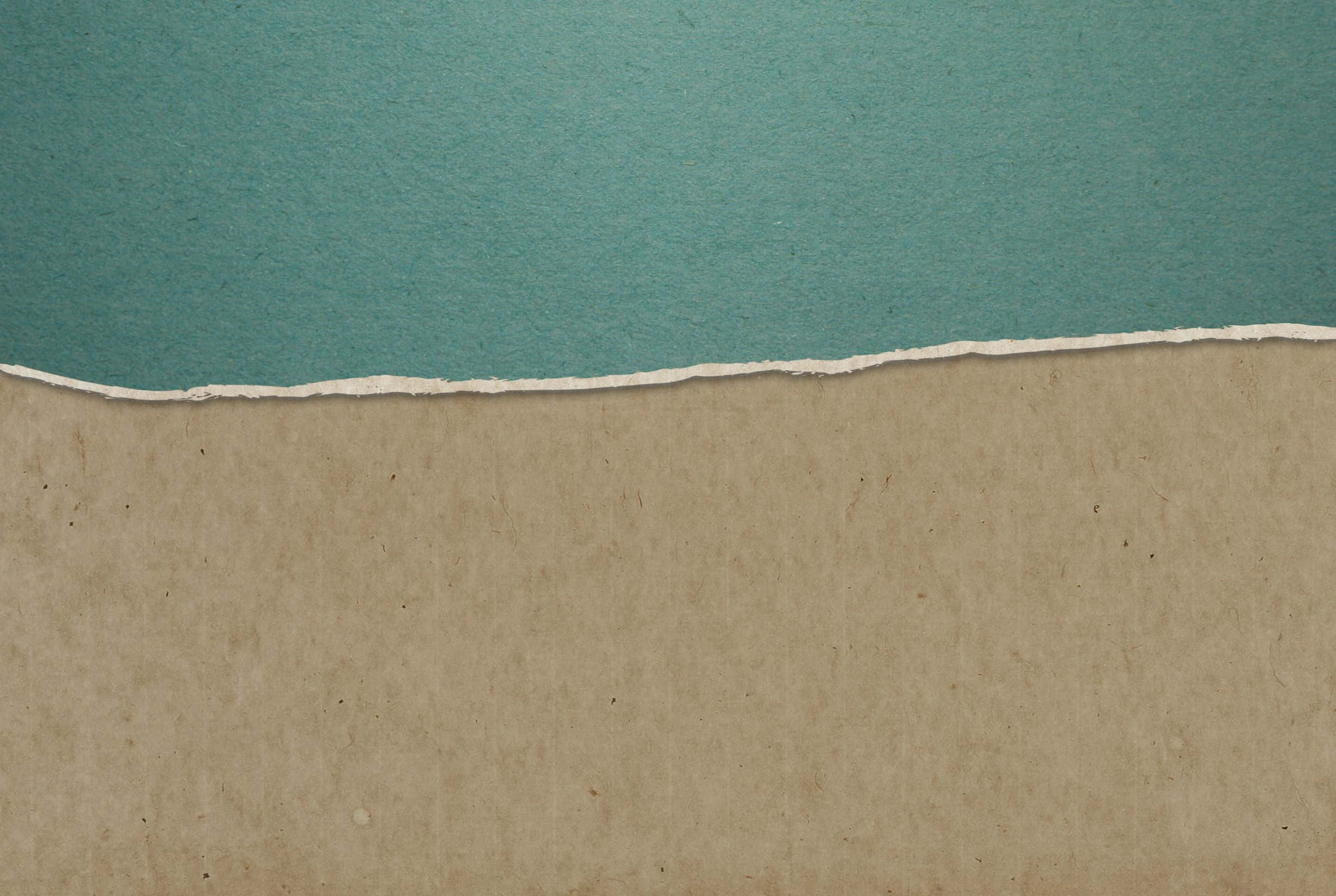 paper 桌布 壁紙 — 撕破的紙張邊緣露出光滑青綠色表面下的紋理米色層。