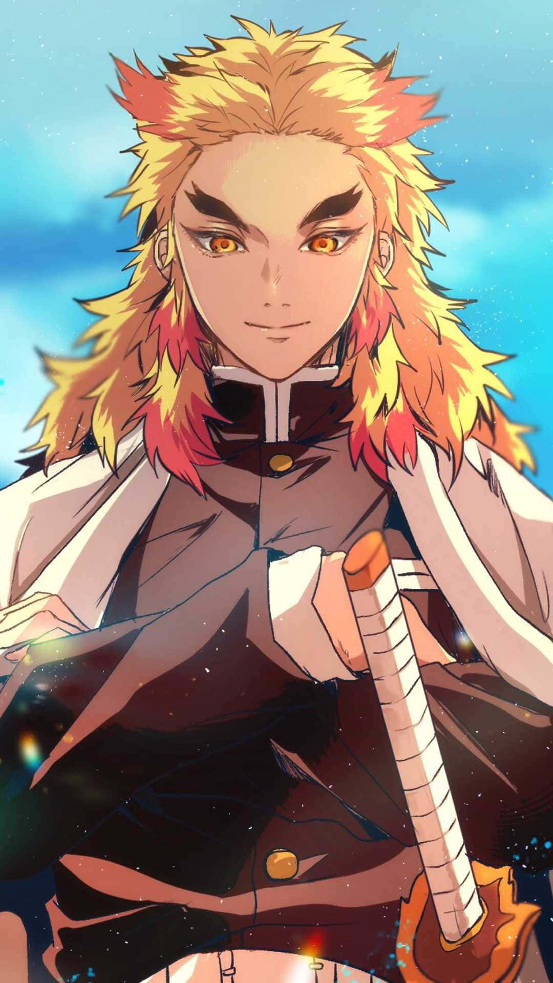 動漫角色，尖尖的橙色頭髮，在星空下持劍。 — Fire Emblem Warriors 壁紙