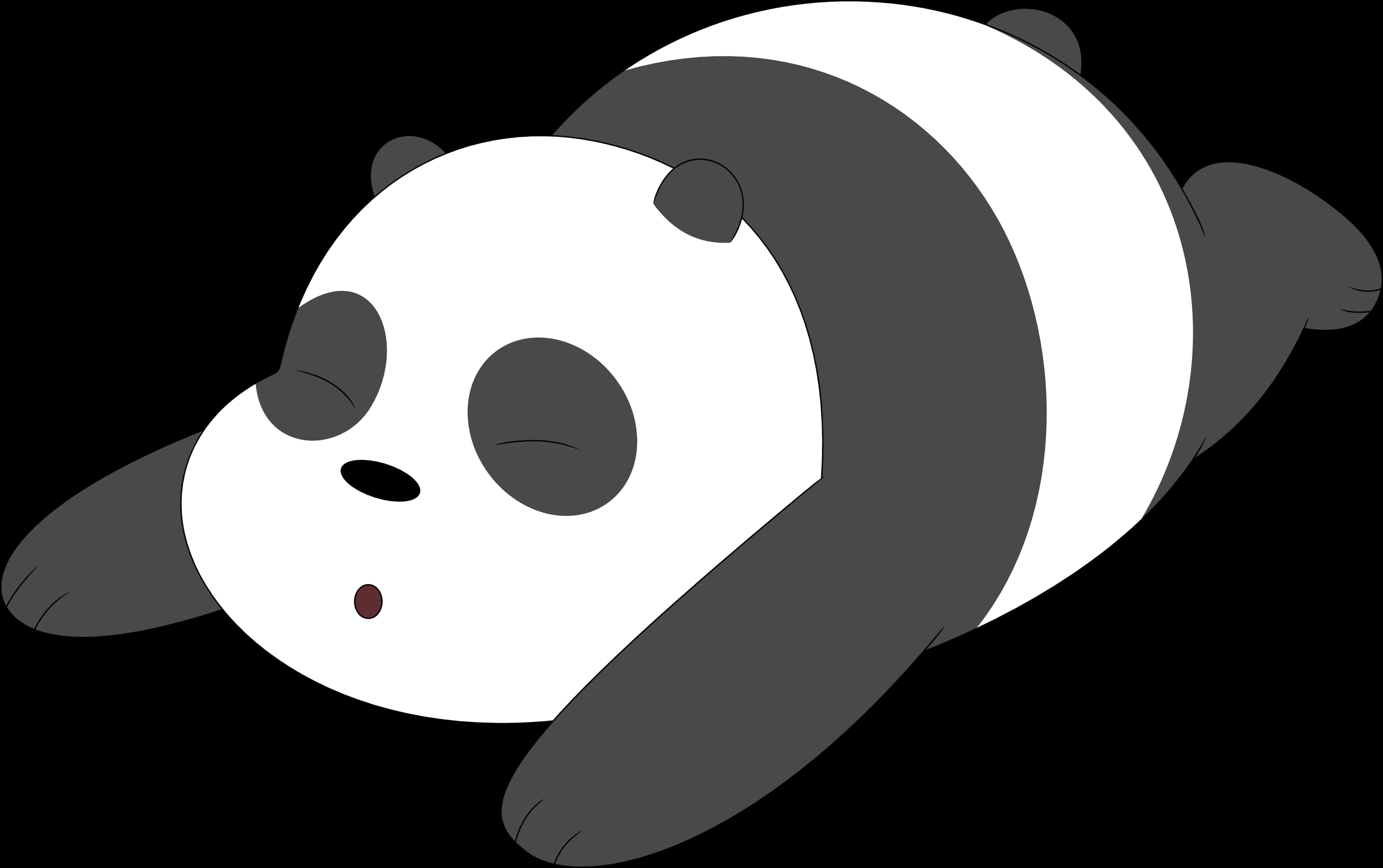放鬆的卡通熊貓 壁紙