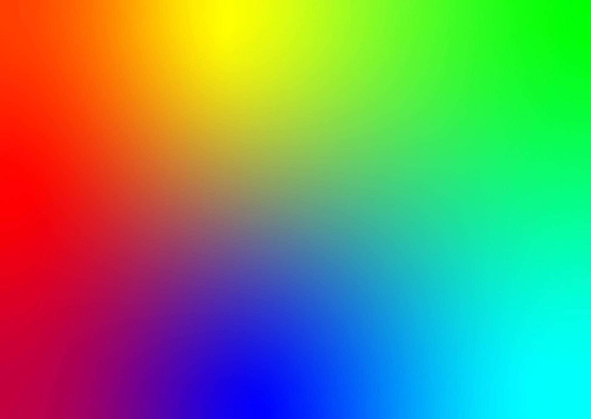 Rainbow Gradient 桌布 壁紙 — 整個畫面中，從紅色到黃色、綠色、藍色、青色的平滑漸變。