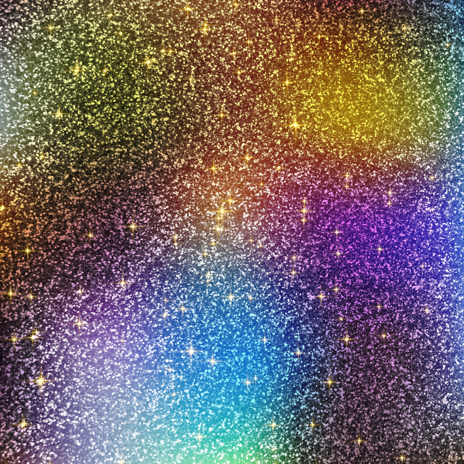 Glitter background with a shimmering texture. Aesthetic glitter background with blank space 壁紙 — 整個畫面充滿閃爍粒子與星爆效果的鮮豔彩虹漸變。