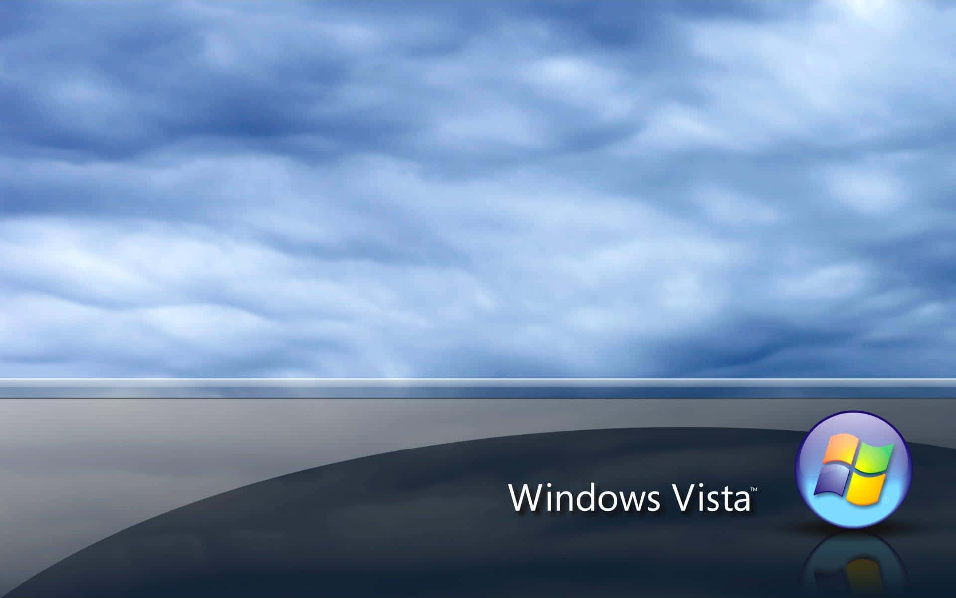 Windows Vista標誌和文字在雲天背景上。 — Windows Vista 動態圖片 壁紙