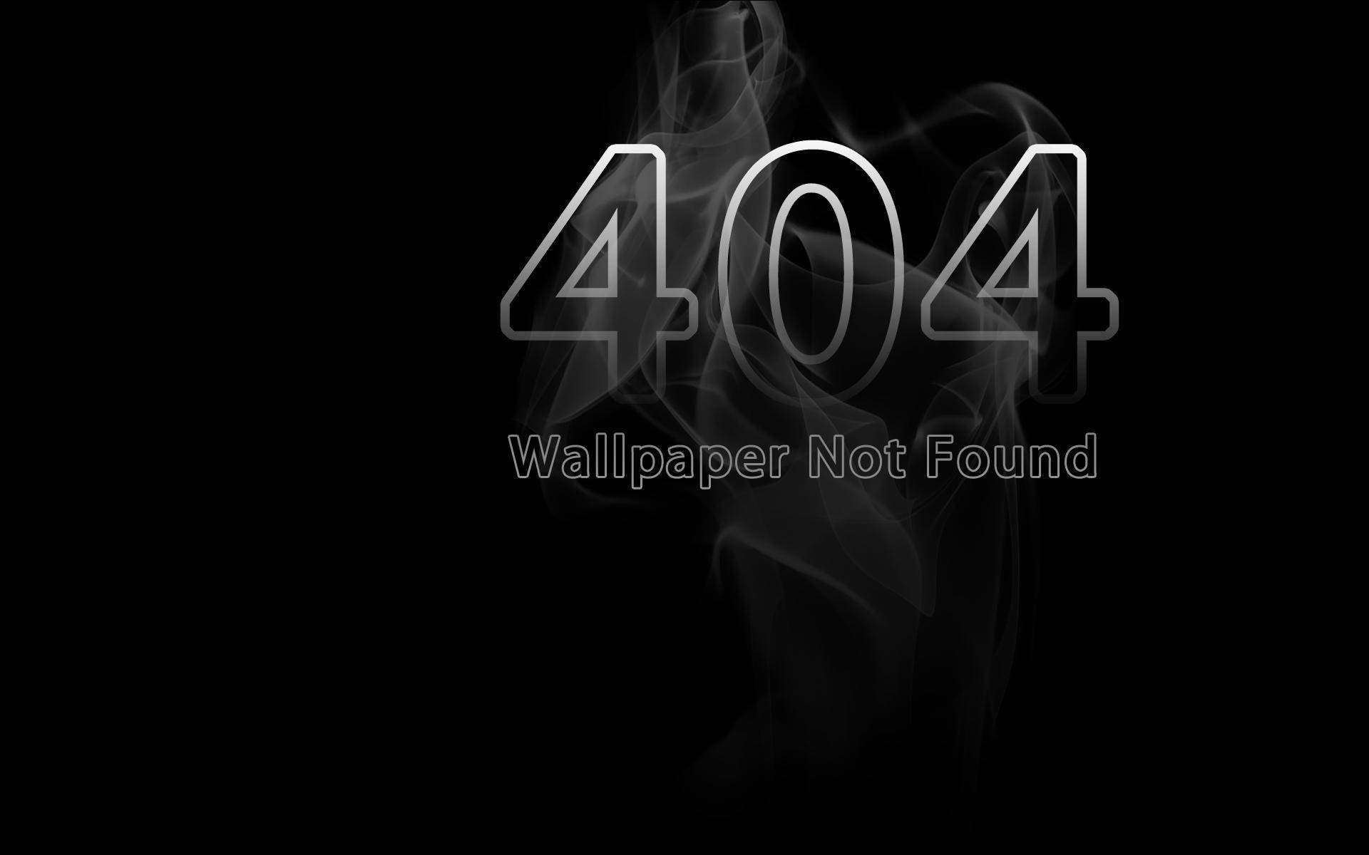 搞笑筆電 桌布 壁紙 — 數字 404 以發光的白色線條從純黑色背景上的旋轉煙霧中浮現，下方有文字。