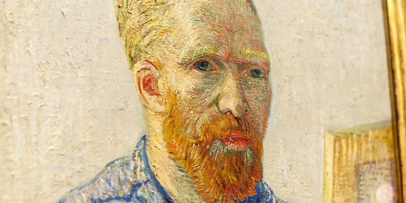 Impressionist 桌布 壁紙 — 文森特·梵谷自畫像的特寫，帶有厚塗筆觸和強烈的目光。