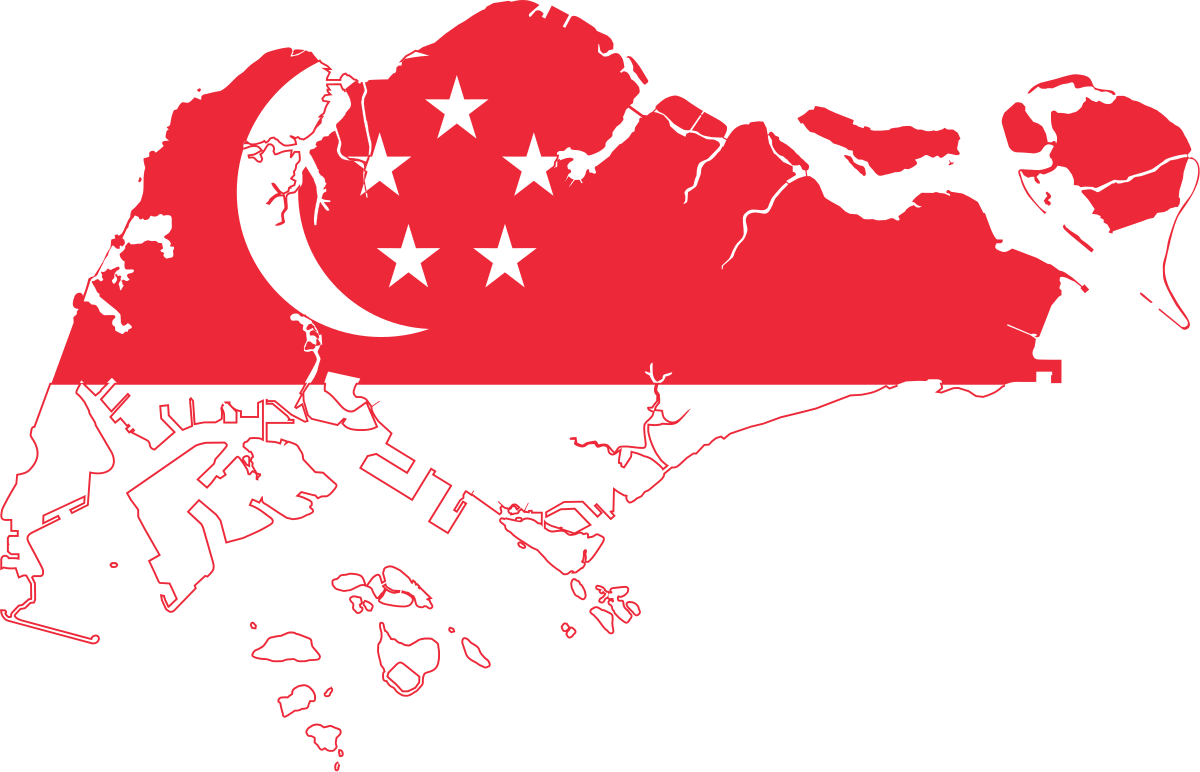 新加坡國旗地圖剪影 壁紙
