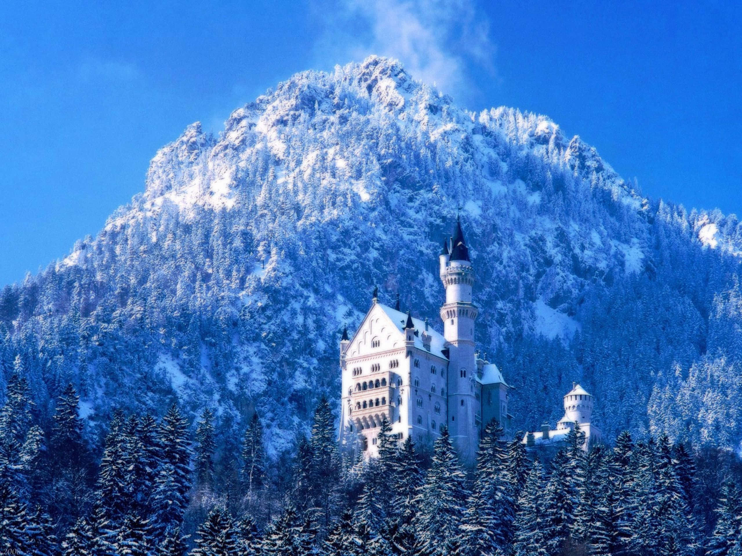 新天鵝堡冬季雪景 壁紙