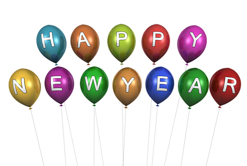 新年快樂氣球慶祝 壁紙