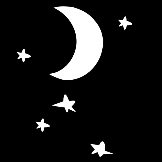 新月與星辰向量圖 壁紙