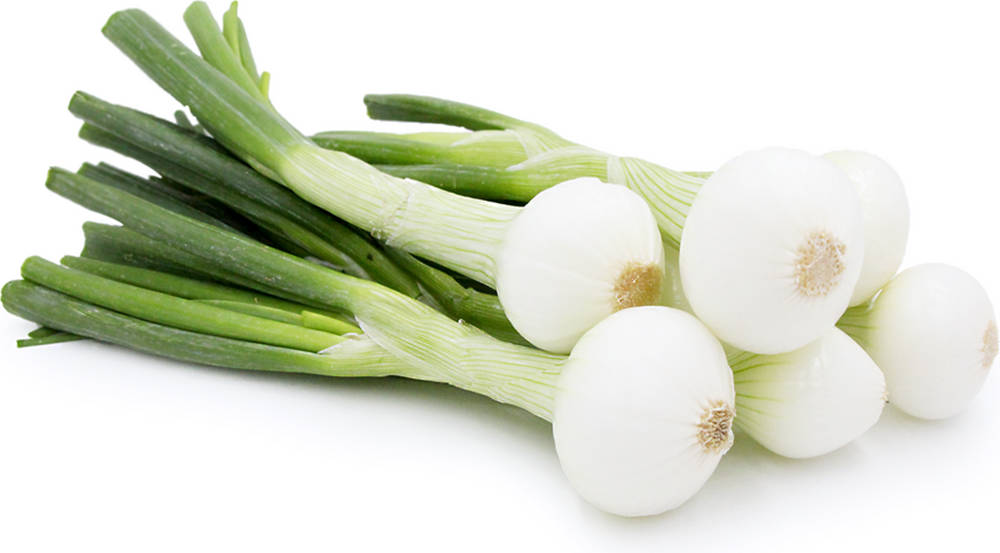 Vegetables 桌布 壁紙 — 新鮮青蔥，帶有爽脆的白色蔥白和鮮綠色的蔥葉，整齊地排列在純白色背景上。