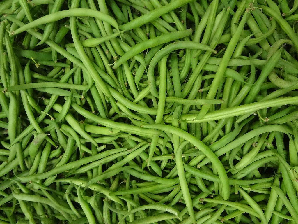 vegan 桌布 壁紙 — 新鮮青豆堆疊成密集有紋理的小山，自然光突顯其光澤表面的鮮明特寫。