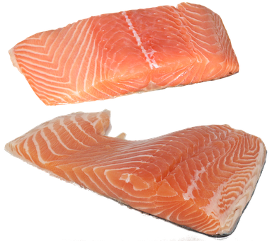 新鮮鮭魚排 單獨展示 壁紙