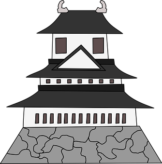 日式城堡插畫 壁紙