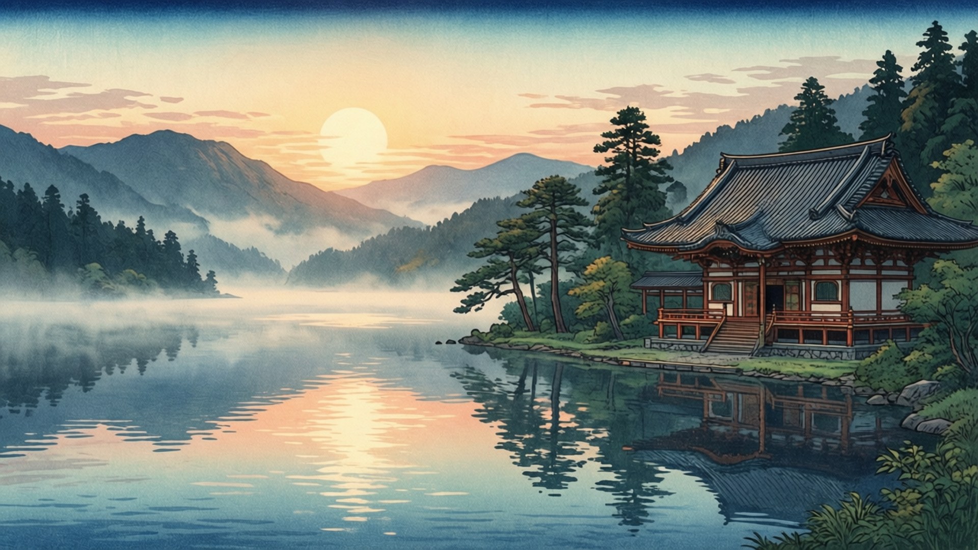 日月潭靜謐 壁紙