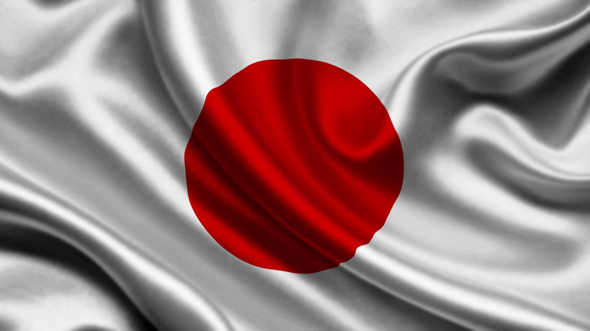 日本國旗，白色絲綢布料上有紅色圓圈。