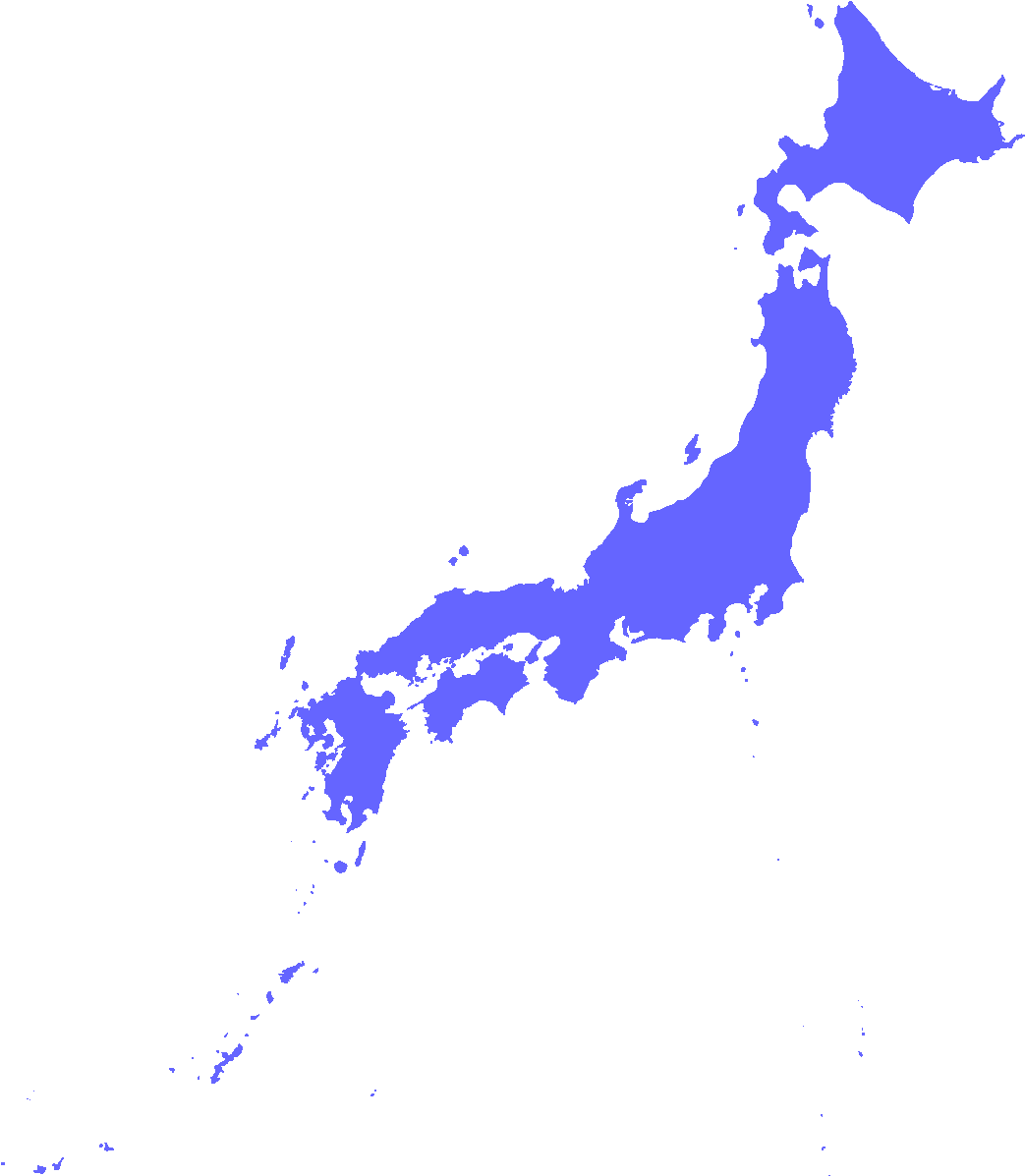 日本 桌布 壁紙 — 日本群島的醒目藍色剪影在純黑色背景上顯得格外突出。