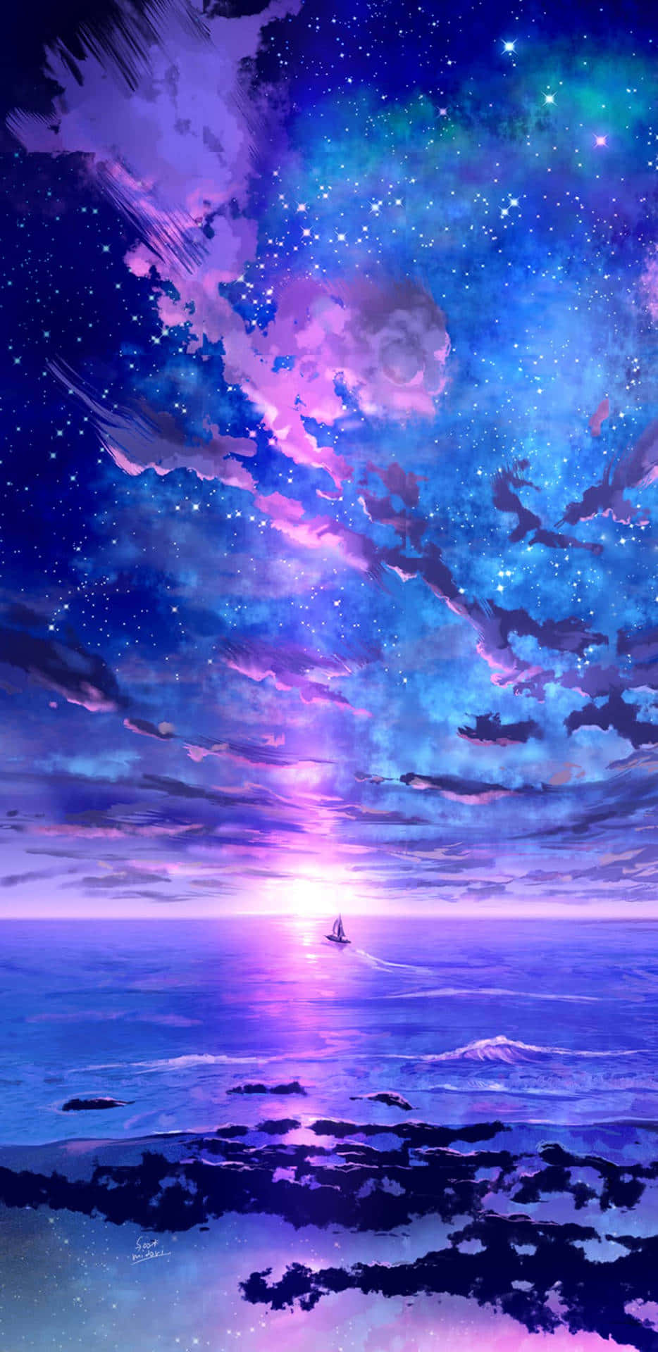 日落天空背景 壁紙