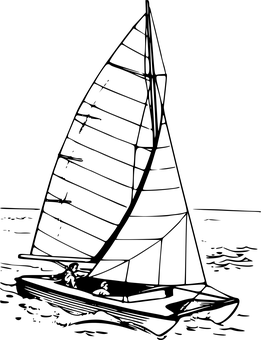 日落時分的船影 壁紙