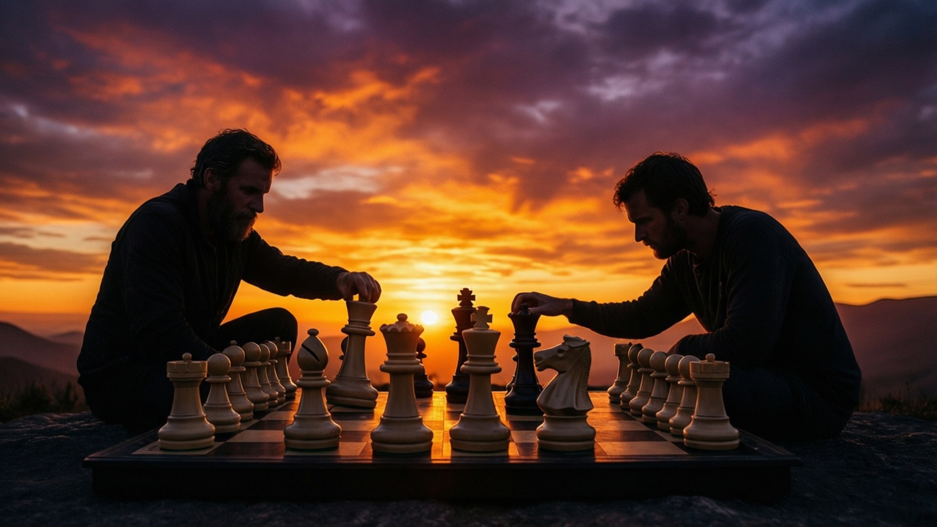 日落棋局 壁紙