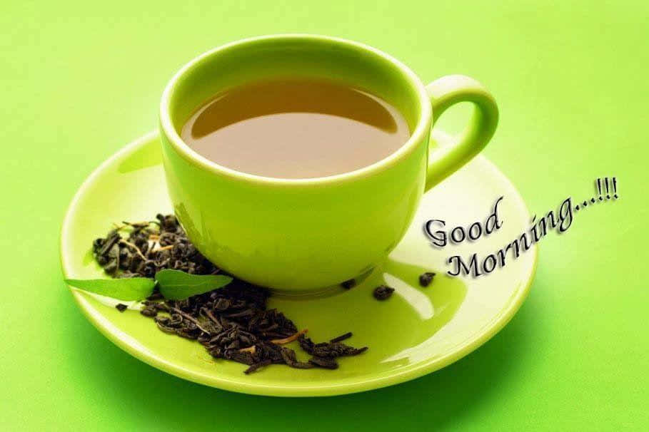 早安，一杯茶的問候 壁紙
