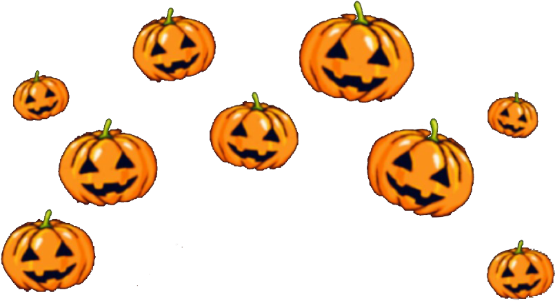 Pumpkin Halloween 桌布 壁紙 — 明亮的橙色南瓜燈籠，帶有雕刻的笑容，漂浮在純黑色背景上。