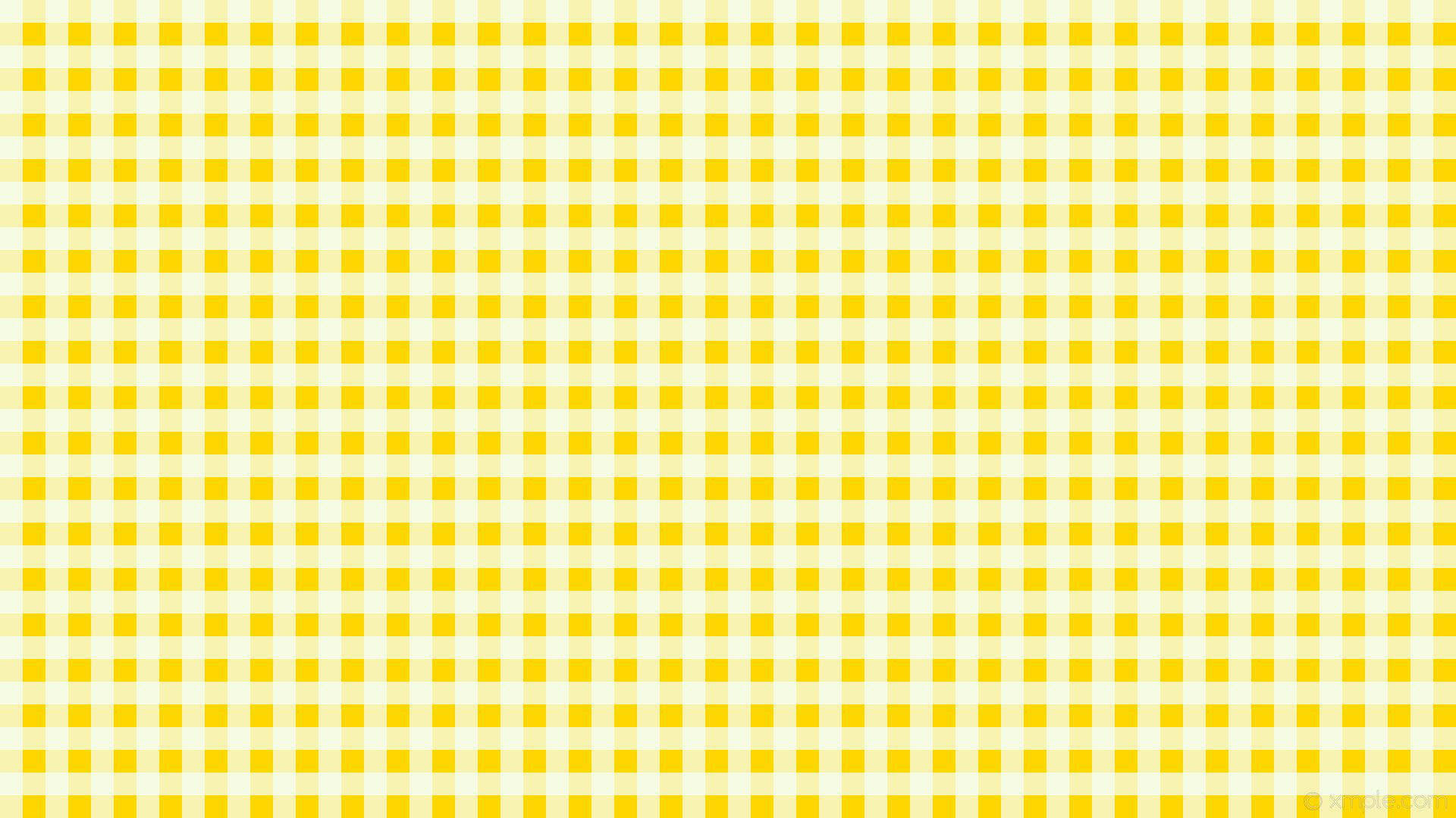 Pastel Yellow Aesthetic 桌布 壁紙 — 明亮的黃白格子圖案以整潔的重複網格填滿整個畫面。