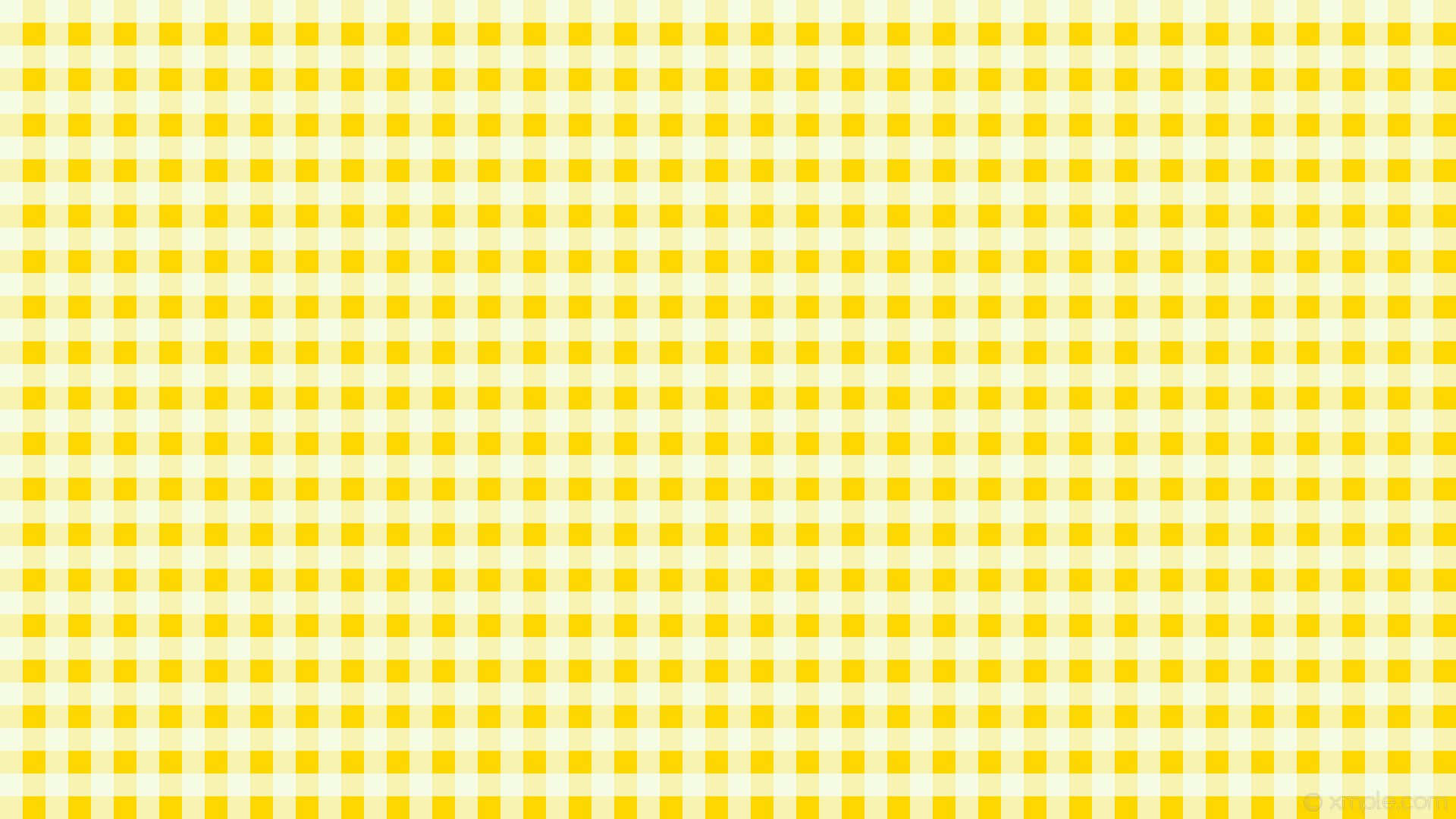 Aesthetic Yellow 桌布 壁紙 — 明亮的黃色和白色格子圖案以整潔的重複網格填滿整個畫面。