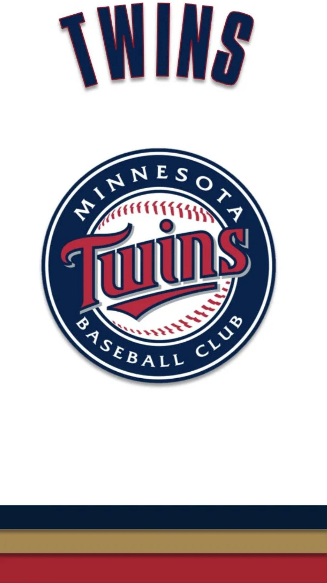 twins 桌布 壁紙 — 明尼蘇達雙城棒球標誌，紅藍白三色在潔白背景上。