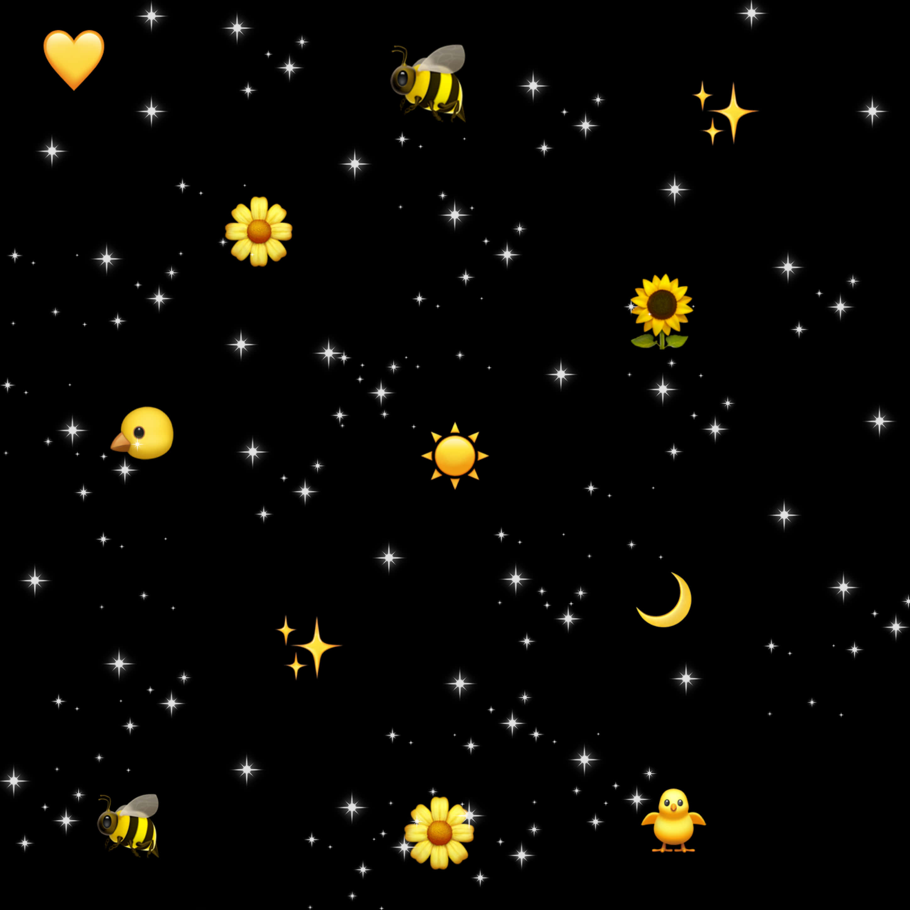 星夜卡通表情符號 壁紙
