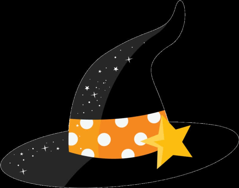 星夜巫師帽插畫 壁紙