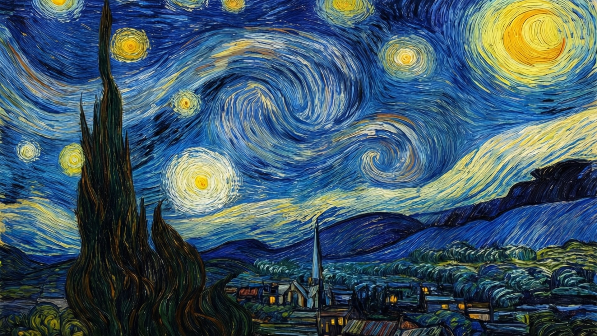 星空下的城鎮 壁紙