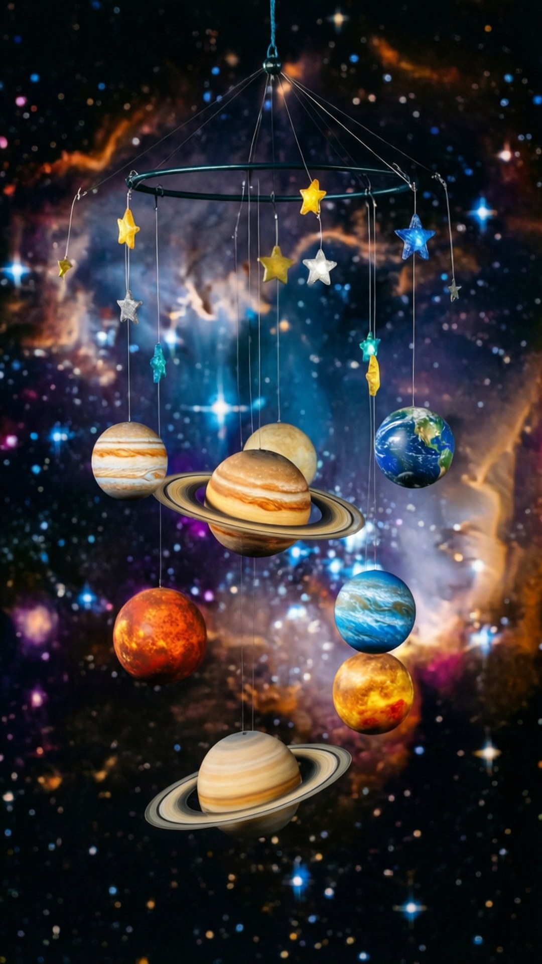 星系行星吊飾 壁紙